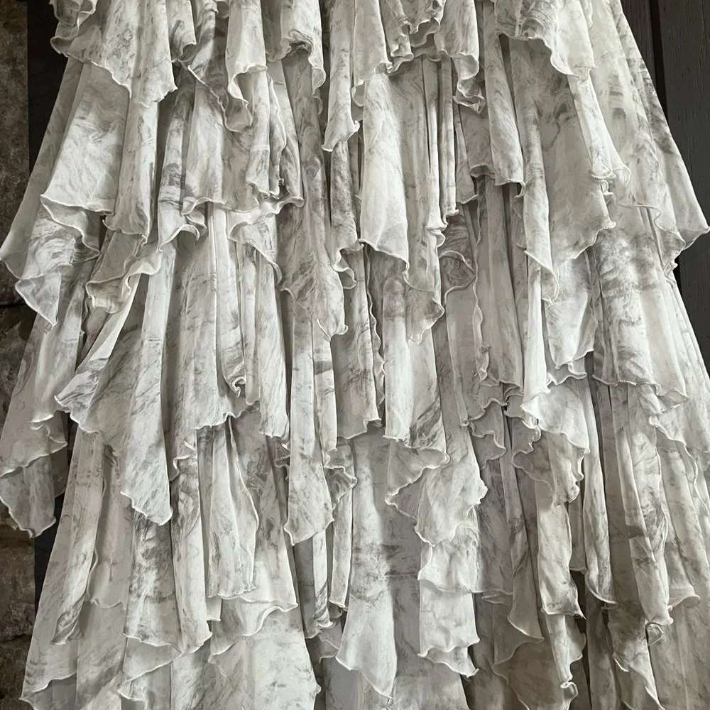 Free People Flowy Layered Maxi Skirt    Sz 2 - Picture 5 of 11